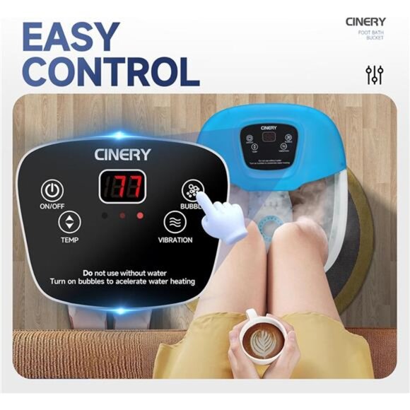 Foot Spa Massager with Heat, Bubbles, Vibration & Pedicure Foot Spa - Picture 4 of 8